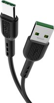 HOCO X33 Surge USB naar USB-C Kabel - 5A Fast Charging Kabel - Snellader Kabel - 1 meter - Zwart