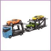 Teamsterz vrachtwagen met oplegger + 3 auto`s - auto vrachtwagen oplegger speelgoed wagen