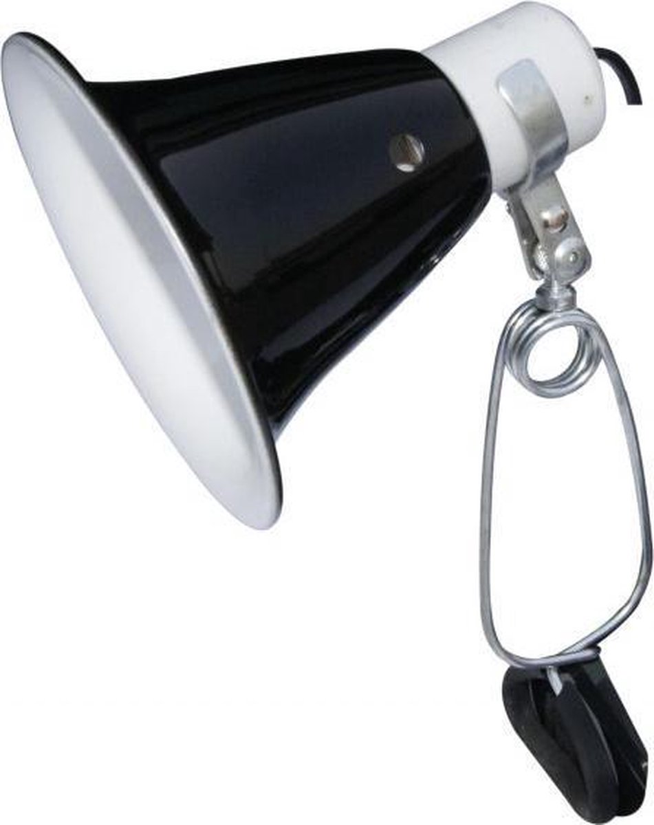 Komodo Black Dome Clamp Lamp Fixture - Terrarium Verlichting - 14 cm - 60W