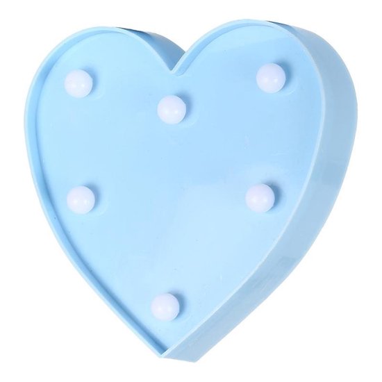 Creatieve hart vorm warm witte LED decoratie licht 2 x AA batterijen Powered partij Festival tafel bruiloft lamp nachtlampje (blauw) — afbeelding 2