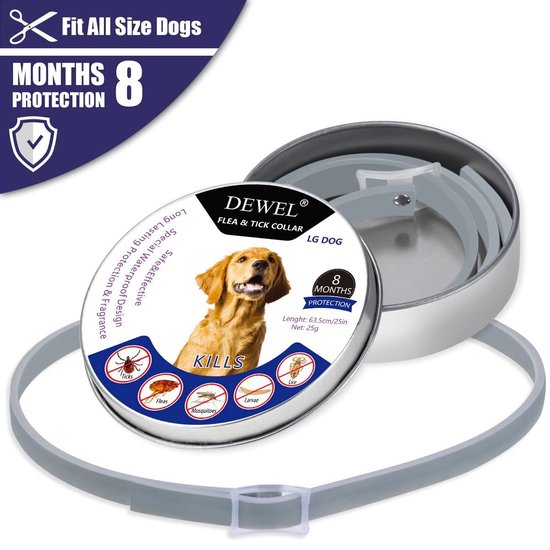 Vlooienband voor honden - 8 maanden bescherming - Band tegen vlooien - Halsband - Anti... |