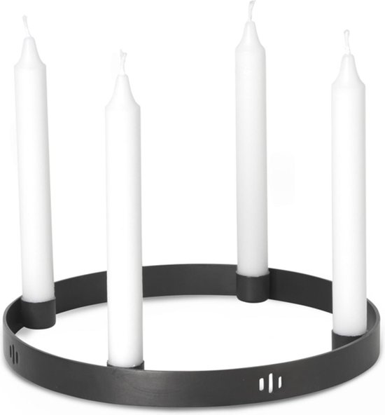 Ferm Living Kaarsenhouder / Kandelaar Zwart Ø25