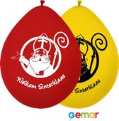 Ballonnen Welkom Sinterklaas Geel en Rood (Lucht) - 10 stuks