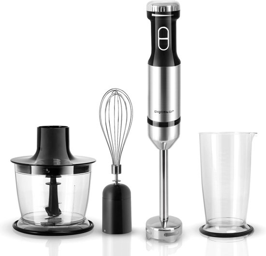 Grübsch GH-1000W Pro 3 in 1 Staafmixer - 1000 Watt - Hakmolen - Maatbeker - Garde - Speciaal