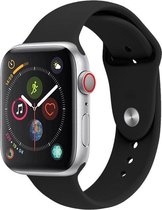 Geschikt voor Apple watch 42mm / 44mm rubberen bandje sport - Zwart - Geschikt voor Apple watch bandjes