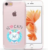 Apple Iphone 7 / 8 / SE2020 / SE2022 transparant siliconen hoesje - love cat