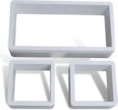 Wandplanken kubus 6 st wit (incl. vloerviltjes)