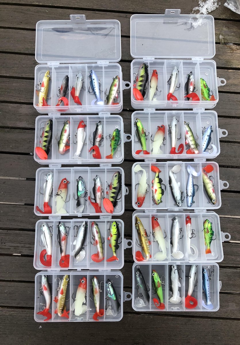 Kunstaas set voor roofvis - incl GRATIS onderlijn - pluggen met haak - perfect voor snoek / baars -