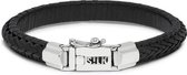 SILK Jewellery - Zilveren Armband - Weave - 171BLK.21 - Maat 21