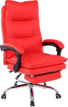 Bureaustoel - Bureaustoelen voor volwassenen - Design - Voetensteun - Gewatteerd - Kunstleer - Rood - 67x84x125 cm