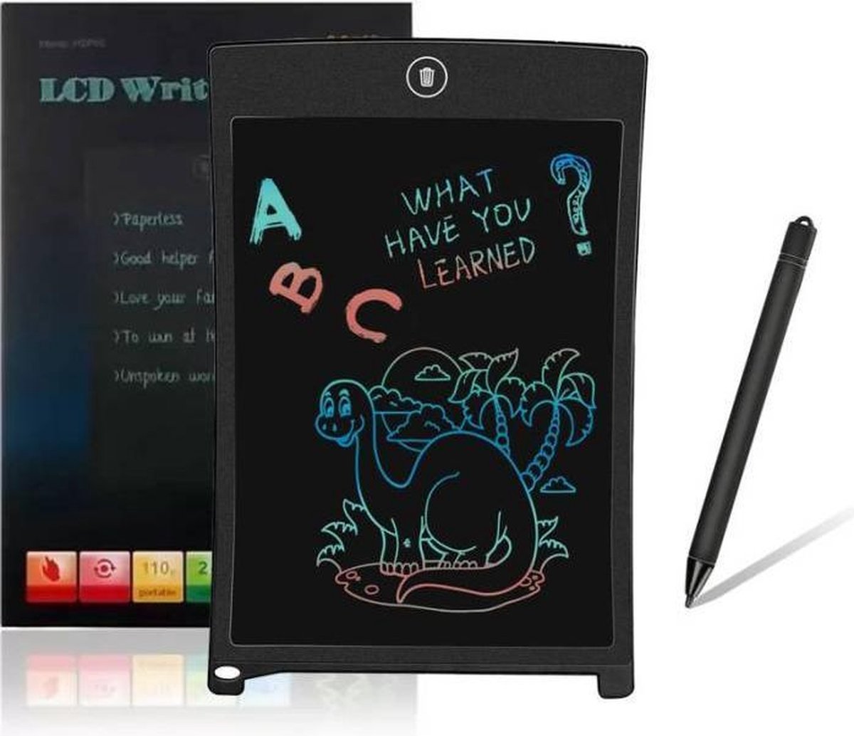 LCD-schrijftablet Kleurrijk elektronisch schrijven Tekening Doodle Bord Uitwisbaar Aukor 12-inch handschriftpapier Tekentablet voor kinderen Volwassenen thuis School ... - Doodle