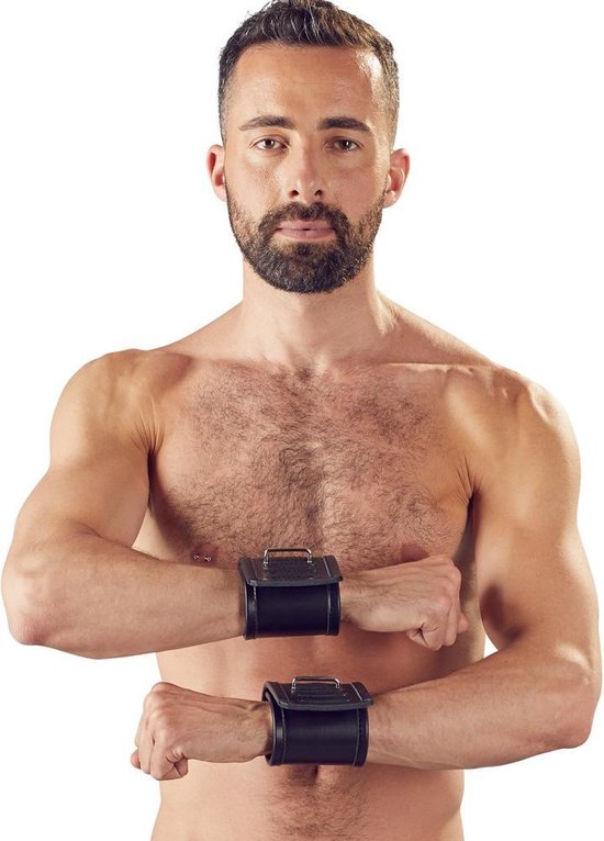 ZADO - Menottes en cuir de haute qualité ajustables - Taille unique - Noir