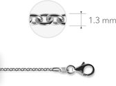 Jewels Inc. - Anker Ketting met Karabijnsluiting - 1.3mm Dik - Lengte 50cm - Gerhodineerd Zilver 925