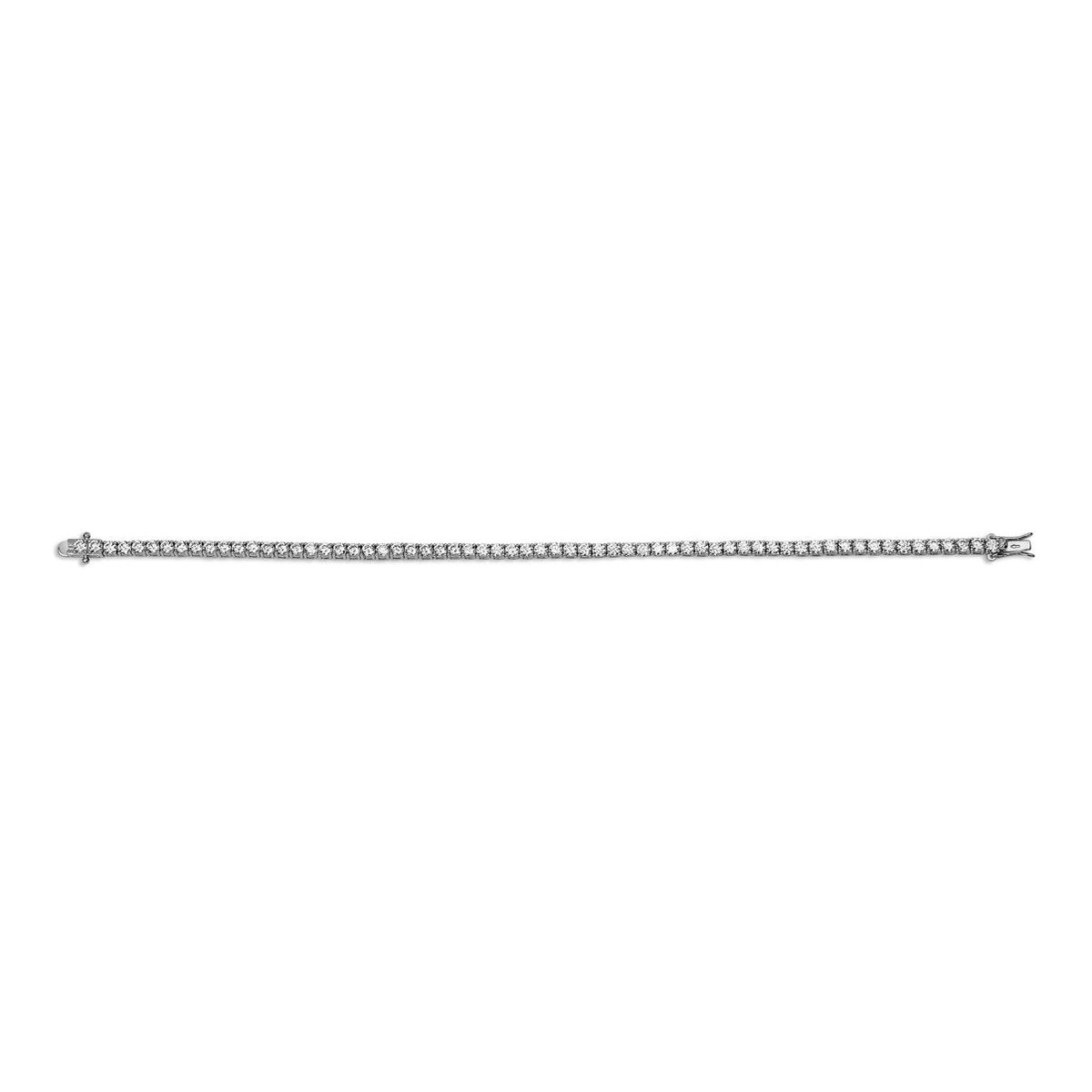 Jewels Inc. - Armband - Tennisarmband gezet met Zirkonia - 3mm- Lengte 18cm - Gerhodineerd Zilver 925