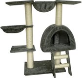 Kattenkrabpaal (incl kattensticks) 105cm grijs met trapje - Krabpaal katten - Katten Krabpaal