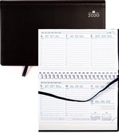 Agenda Castelli H44 ringband zakagenda Parma pvc seta 2020 zwart liggend