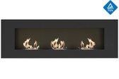 Bio ethanol haard - met glasplaat - 120 x 40 cm - sfeerhaard inbouwhaard