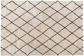 Vloerkleed berber - berberkleed - beni ouarain - beige / zwart - 200 x 300 - hoogpolig - rechthoekig