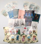 100 Kerst en Nieuwjaars Ansichtkaarten met veel verschillende afbeeldingen.