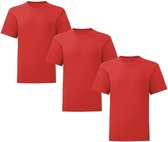 Senvi Kids 3 Pack T-Shirt Ronde Hals Maat: 140 - Kleur: Rood