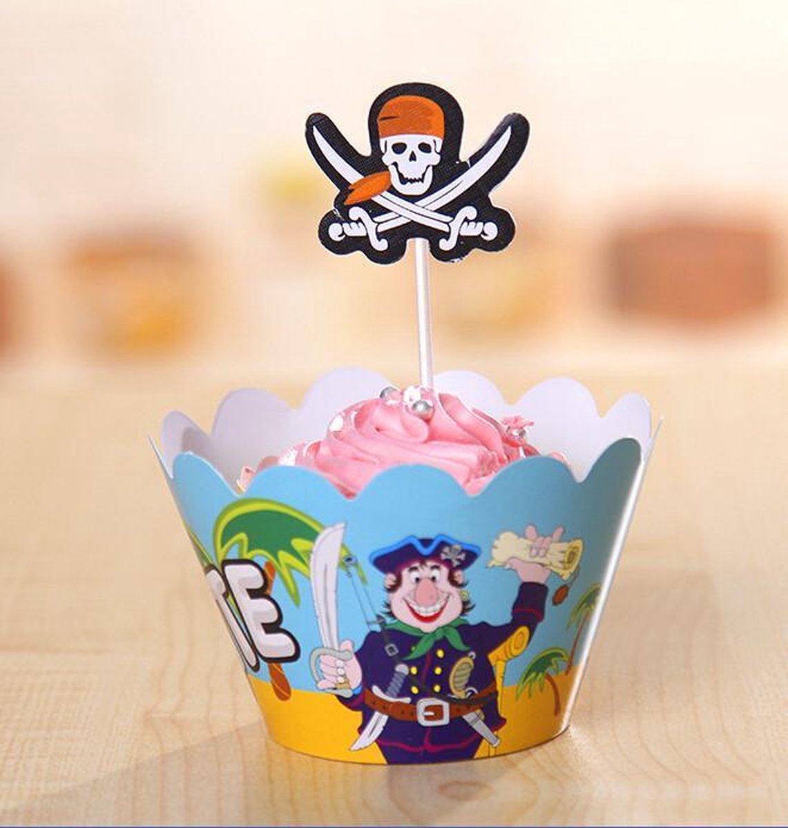 PATIKIL Cupcake Wrappers Papier, 50 Pack Bakbekers Standaard Wave