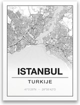 Poster/plattegrond ISTANBUL - 30x40cm