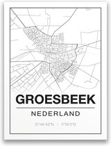 Poster/plattegrond GROESBEEK - 30x40cm