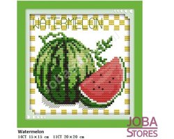 Borduur Pakket "JobaStores®" Fruit 06 14CT voorbedrukt (15x15cm)