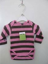 Billy&Lilly romper/body coffee-pink striped mt 74