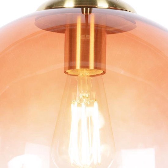 QAZQA pallon - Art Deco Hanglamp - 1 lichts - Ø 330 mm - Roze - Woonkamer | Slaapkamer | Keuken - QAZQA