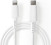 Nedis USB-Kabel | USB 2.0 | Apple Lightning 8-Pins | USB-C™ Male | 480 Mbps | Vernikkeld | 1.00 m | Rond | PVC | Wit | Doos