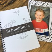Schoolfotoboek - invulboek voor schoolfoto's - zwart wit - Dieren - wire-O - groep 1 tot en met 8 plus extra jaar