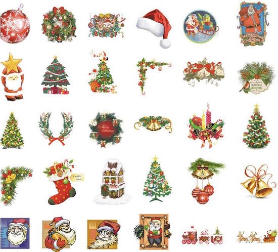 Kerst Deco stickers 60 stuks - Kerststickers - Christmas sticker