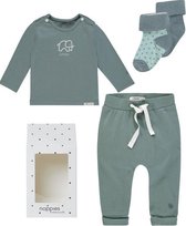 Coffret cadeau Noppies (4 pièces) pantalon unisexe vert, chemise verte, 2 paires de chaussettes - taille 74