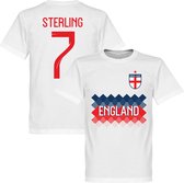Engeland Sterling 7 Team T-Shirt - Wit - XXXXL