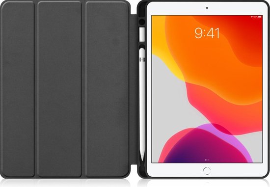 Hoesje - Geschikt voor Apple iPad 7 (2019) - 10.2 inch - 7e Generatie - Dun & Stevig - Trifold Bookcase - Hard Cover Case - Met Uitsparing Geschikt voor Apple Pencil - Hardcover Book - Tablet Hoes - Donkerroze