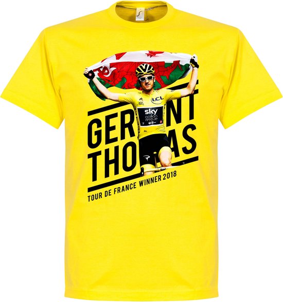 Geraint Thomas Tour 2018 Winners T-Shirt - Geel - XL