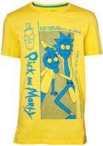 Rick and Morty Heren Tshirt -XL- Crazy Crap Geel