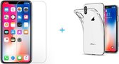 2 Stuks Pack iPhone X /XS Screenprotector Tempered Glass Glazen Gehard Screen Protector 2.5D 9H (0.3mm) ( Zeer sterk Materiaal) + iPhone X/XS transparante hoesje