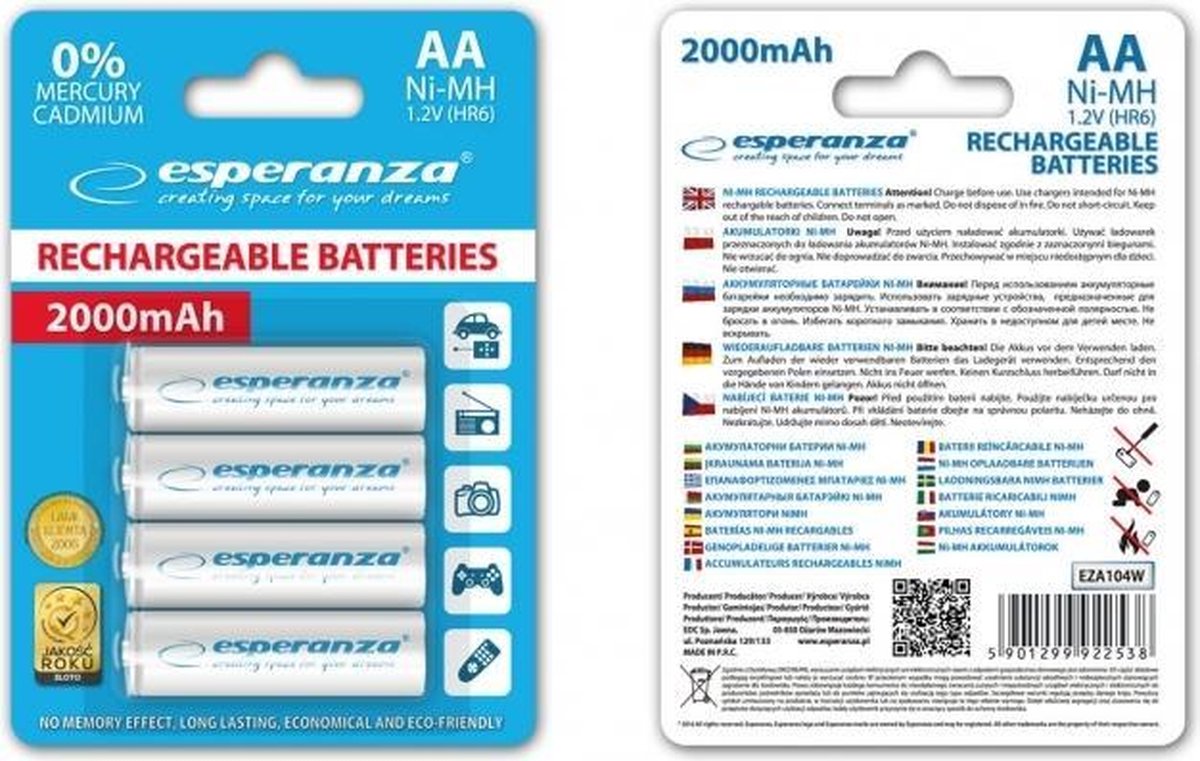 Esperanza EZA104W batterij