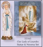 Statuette Marie de Lourdes avec livret de prière (anglais)