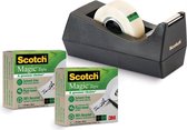 Scotch® Magic™ Tape A Greener Choice, 3 rollen 19mm x 30m + 100% gerecycleerde dispenser (C38)