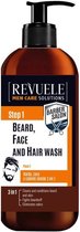 Revuele Barber Salon Beard, Face and Hair Wash 3 in 1 300ml. STEP 1