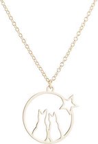 24/7 Jewelry Collection Katten Ketting - Poesen - Kat - Poes - Goudkleurig