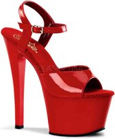 Pleaser Sandaal met enkelband, Paaldans schoenen -45 Shoes- SKY-309 Paaldans schoenen Rood