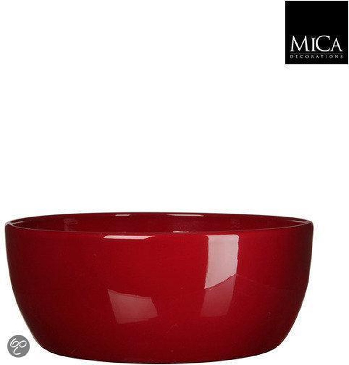 Mica Decorations- Schaal Rond TUSCA H9.5D22.5 D.- Rood