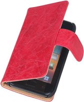 LG Optimus L9 - Rood Vintage Cover - Book Case Cover Wallet Hoes