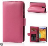 Textuur wallet case cover Samsung Galaxy Note 3 N9000 N9005  roze