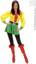 Widmann - Limburg Kostuum - Shirt Pailletten Satijn 3-Kleuren - Vrouw - rood,geel,groen - Large - Carnavalskleding - Verkleedkleding