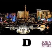 Kras Tekening "JobaStores®" Groot D (41x28cm) - Las Vegas | Krastekening The Strip Amerika | Krastekeningen pakket | Scratch Art / Painting | Kraskaarten | Krasfolie